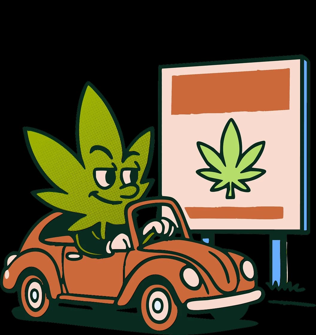 animated dollar walking into a dispensary