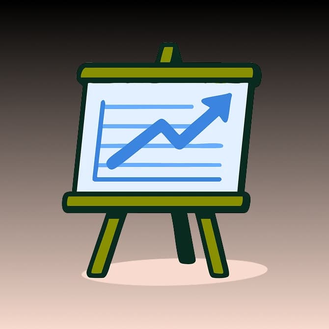 graph with upward trend icon